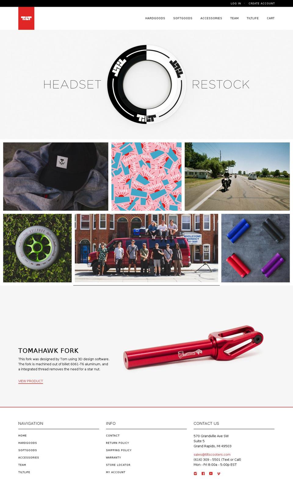 tiltscooters.com shopify website screenshot