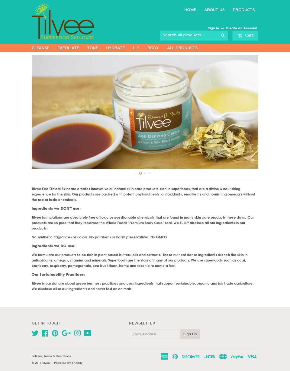 tilvee.com shopify website screenshot