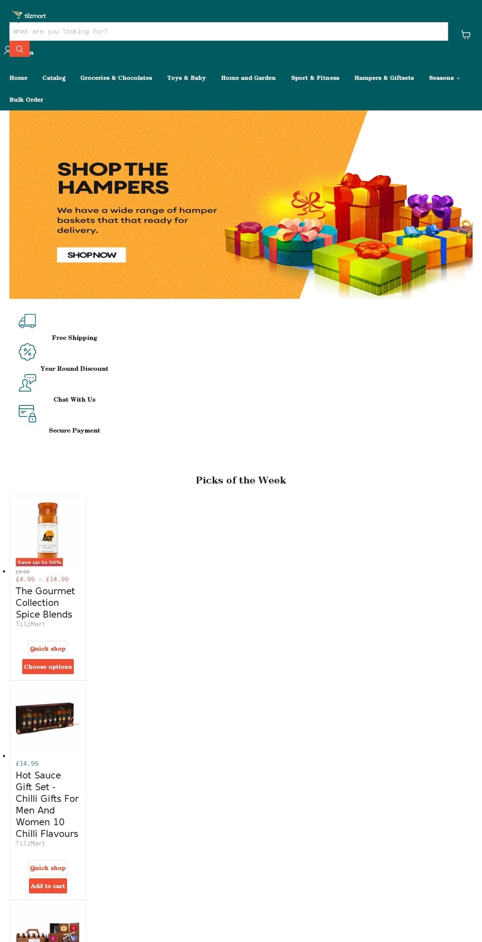tilzmart.com shopify website screenshot