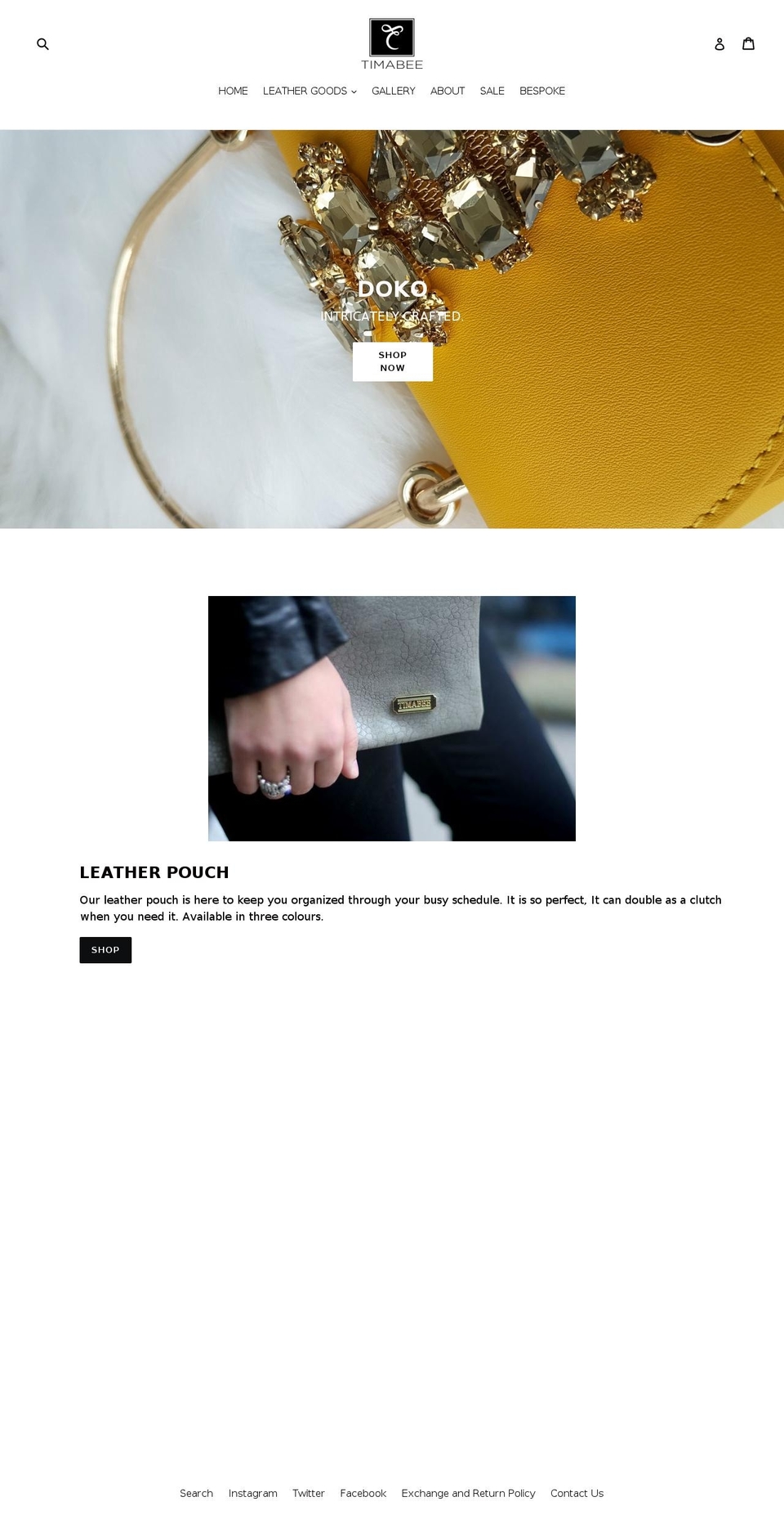 timabee.com shopify website screenshot