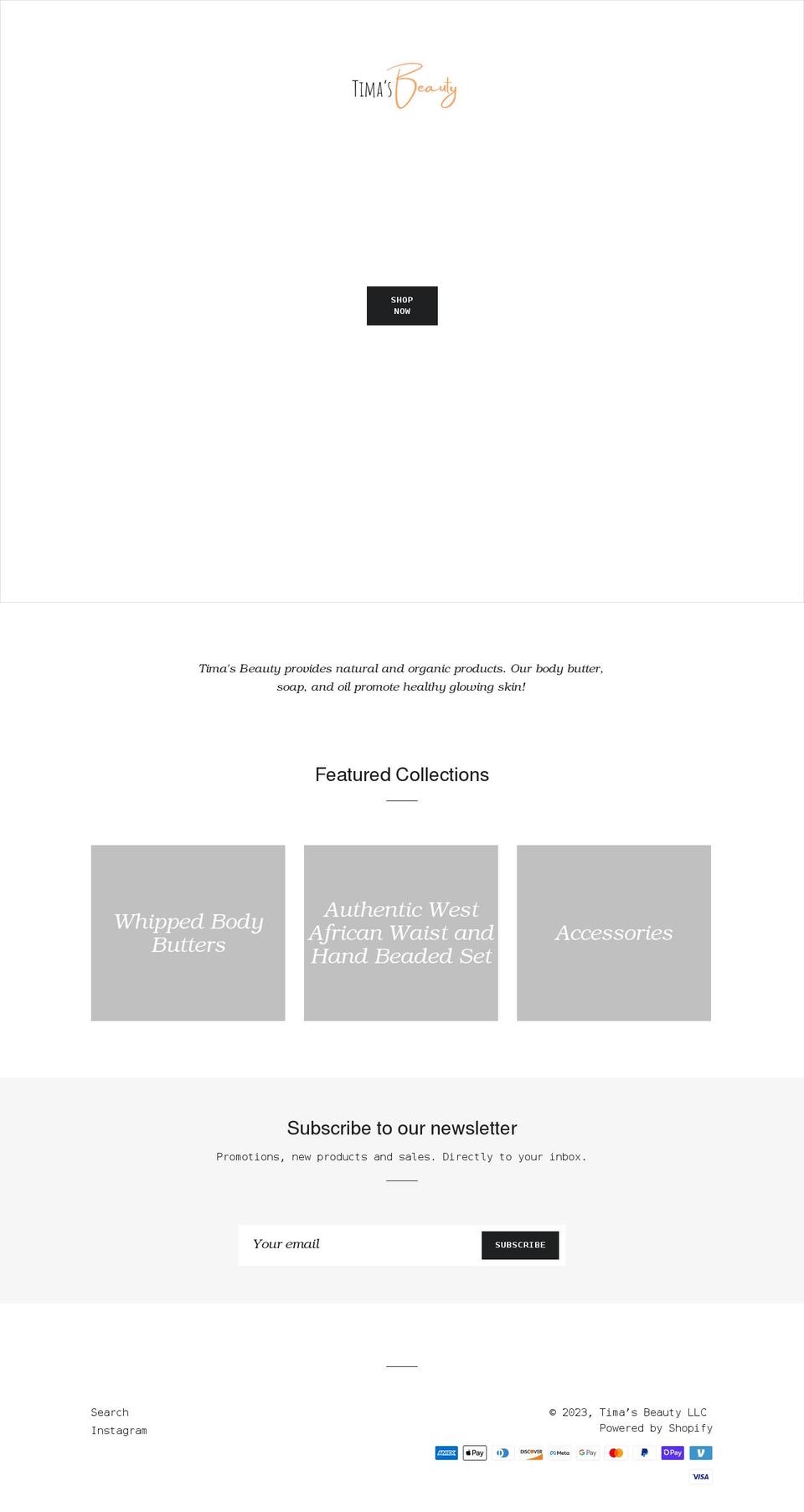 timasbeautyllc.com shopify website screenshot