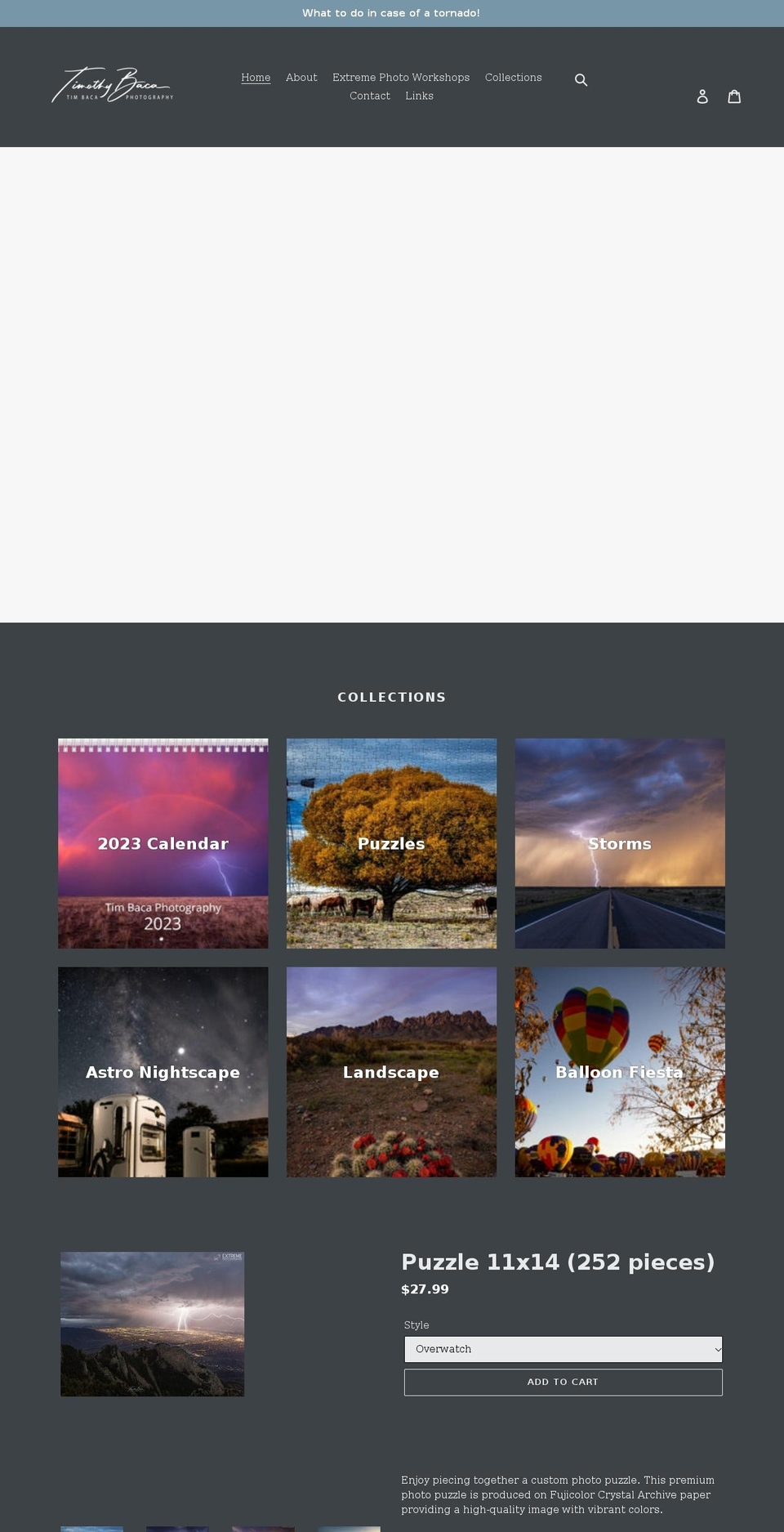 timbacaphotography.com shopify website screenshot