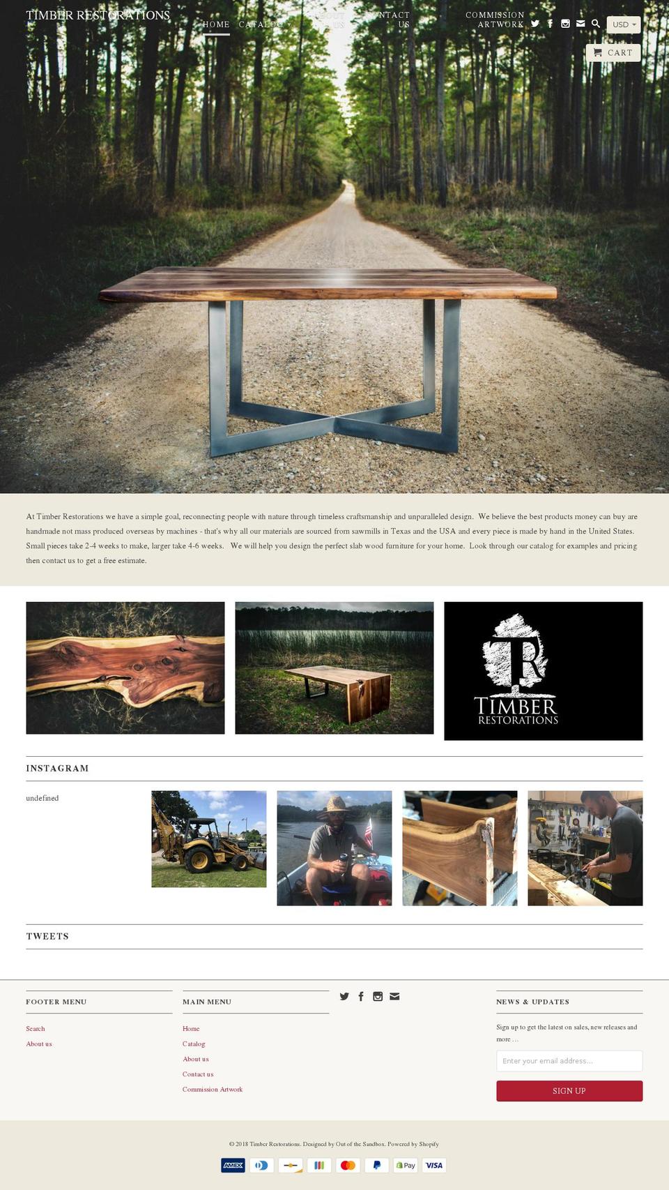 timber-restorations.com — Shopify storefront screenshot