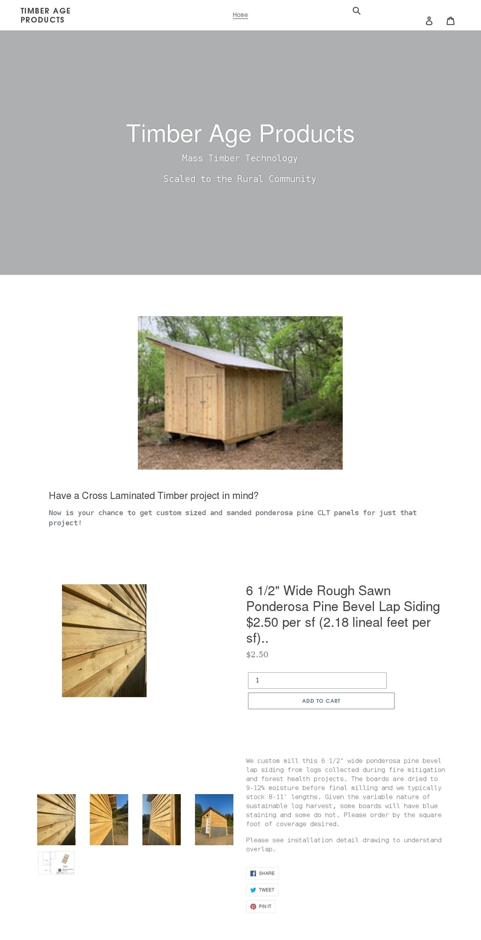 timberageproducts.com shopify website screenshot