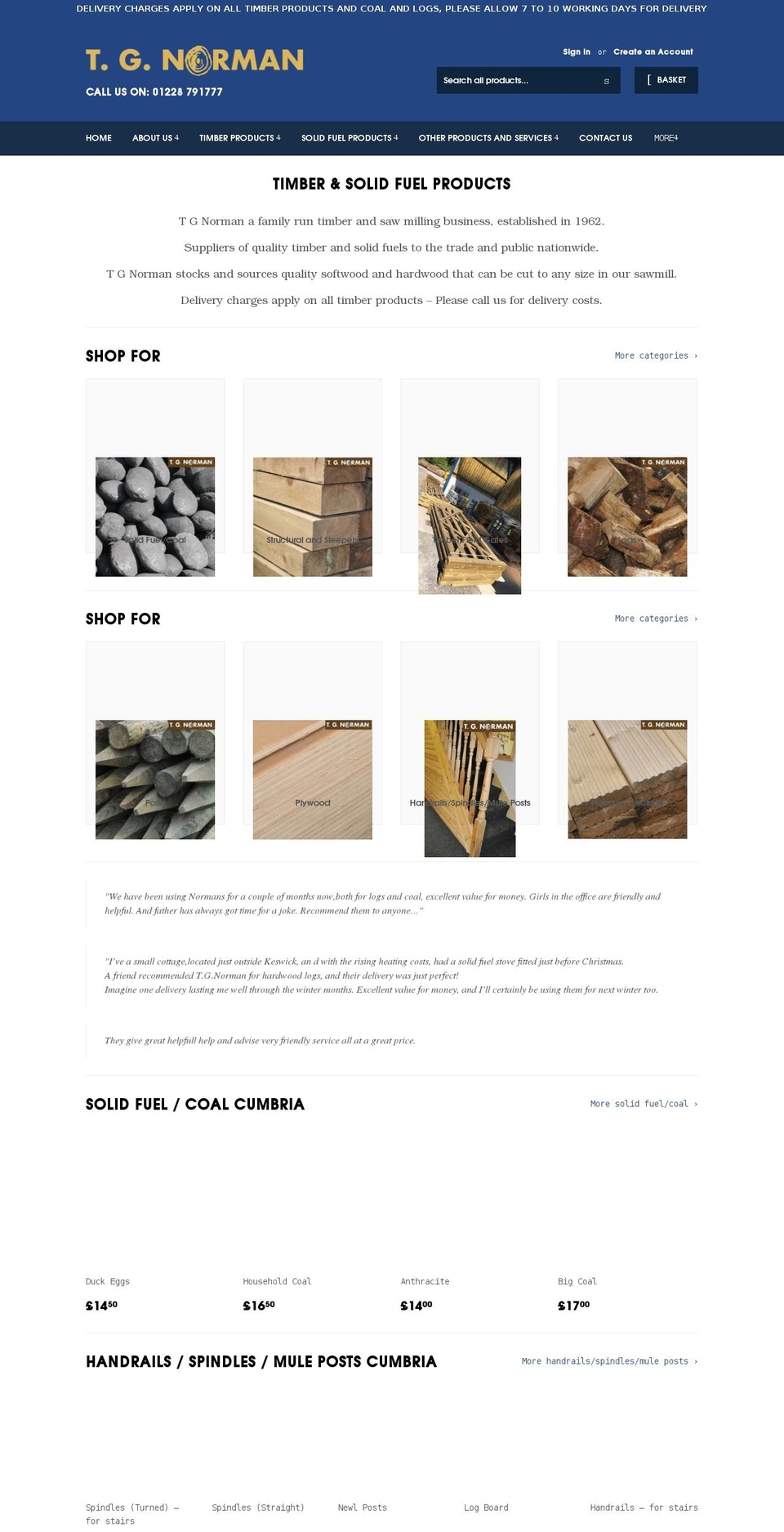 timberandsolidfuel.co.uk shopify website screenshot