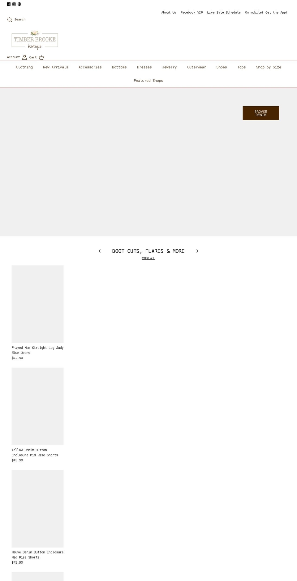timberbrooke.com shopify website screenshot