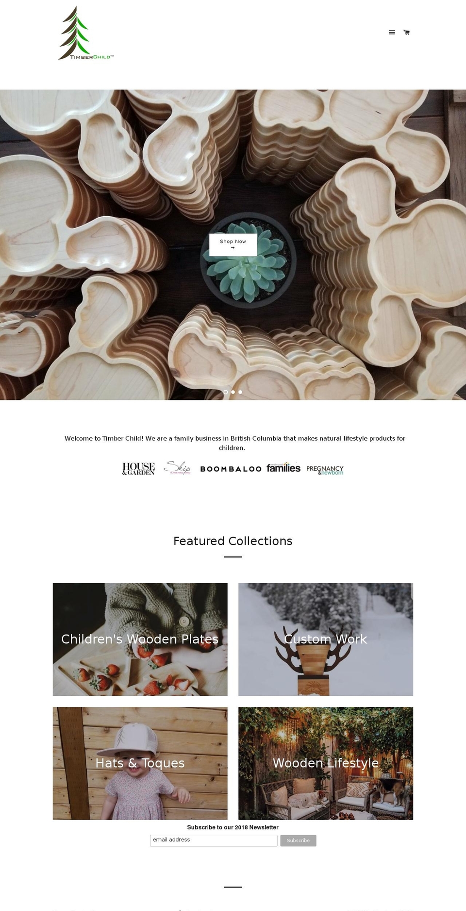 timberchild.com shopify website screenshot