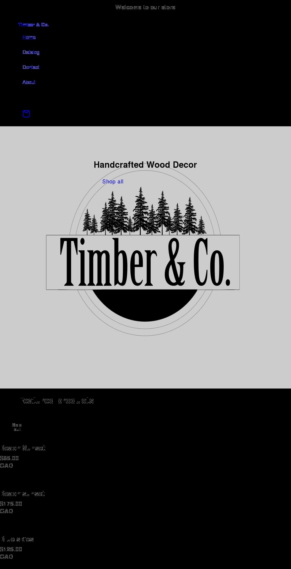 timberco.ca shopify website screenshot