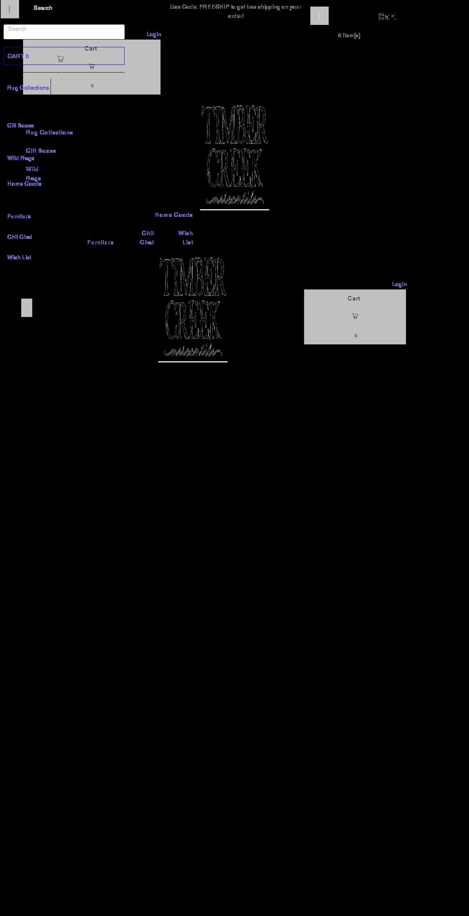 timbercreekmercantile.com shopify website screenshot