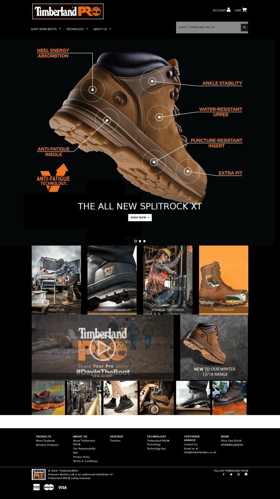 timberlandpro.co.uk shopify website screenshot