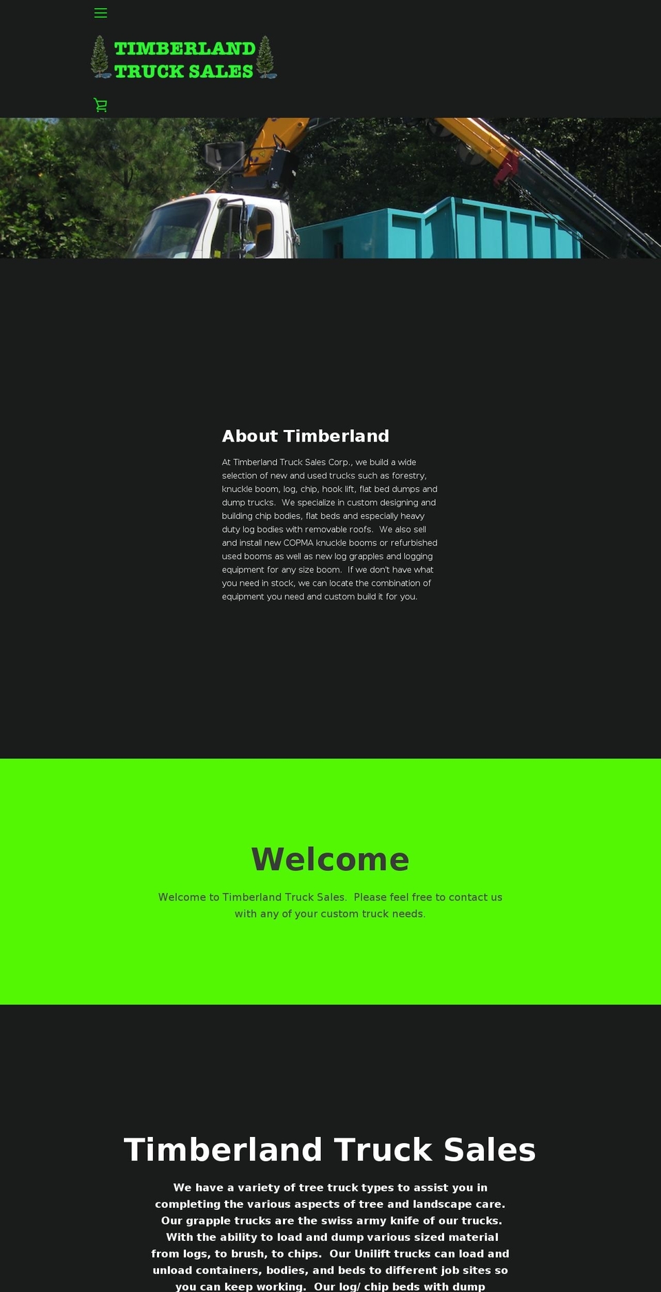 timberlandtrucks.com shopify website screenshot