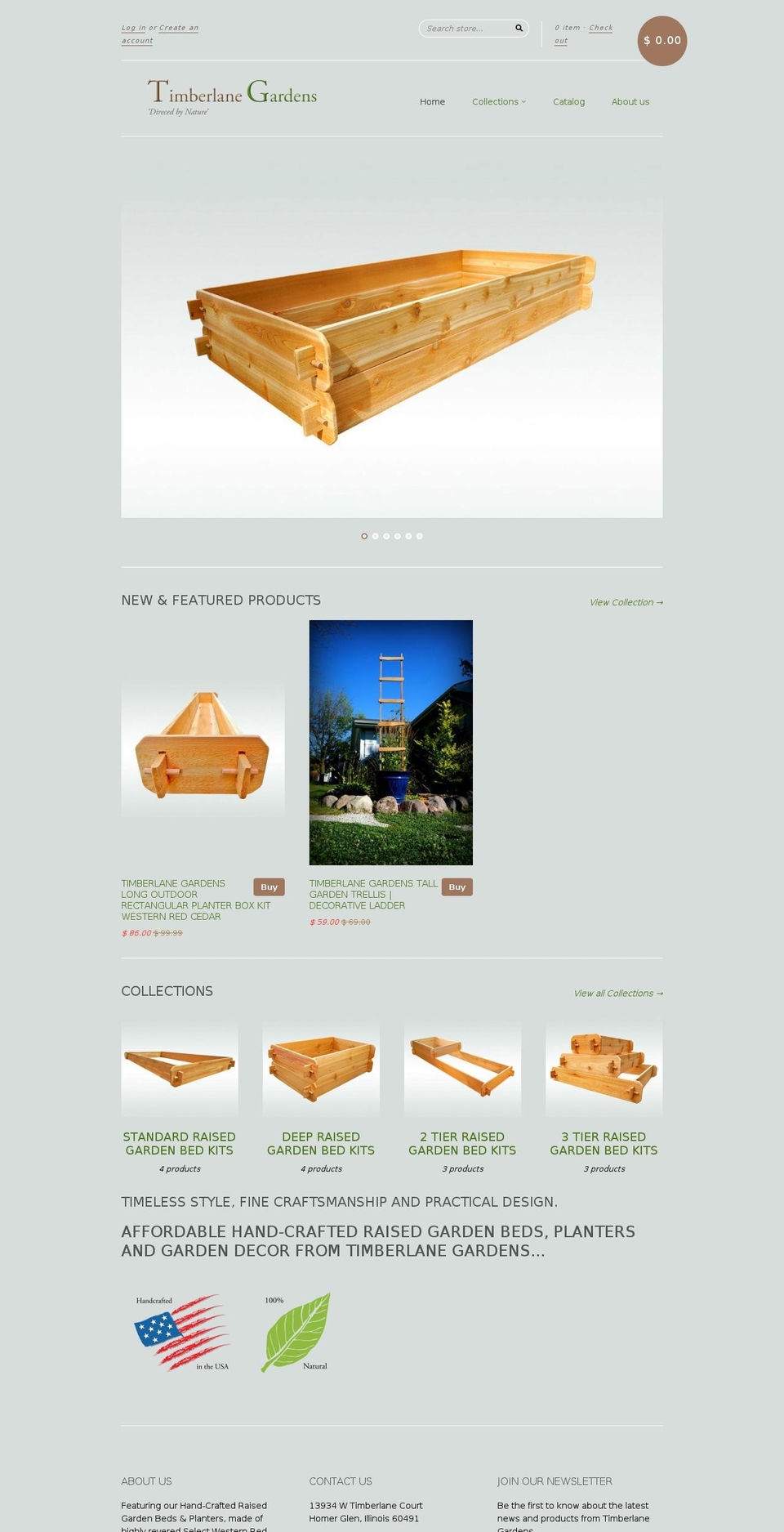 timberlanegardens.com shopify website screenshot