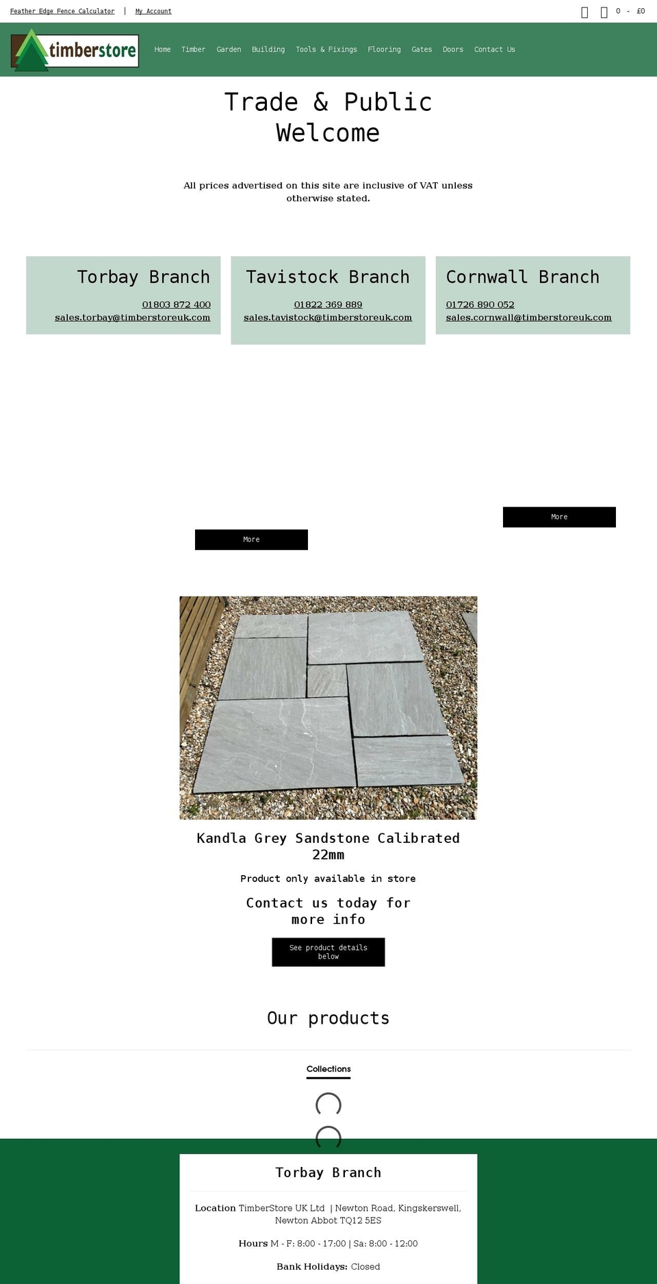 timberstoreonline.co.uk shopify website screenshot