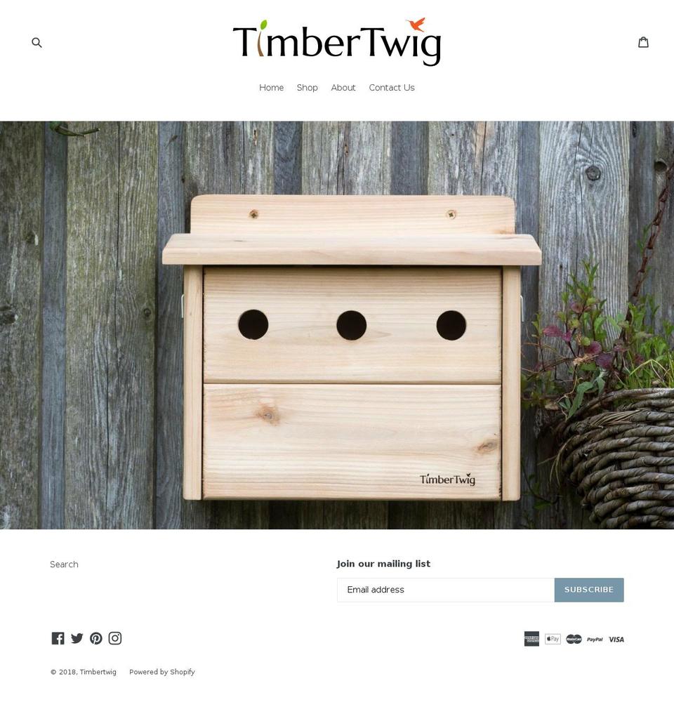 timbertwig.com shopify website screenshot