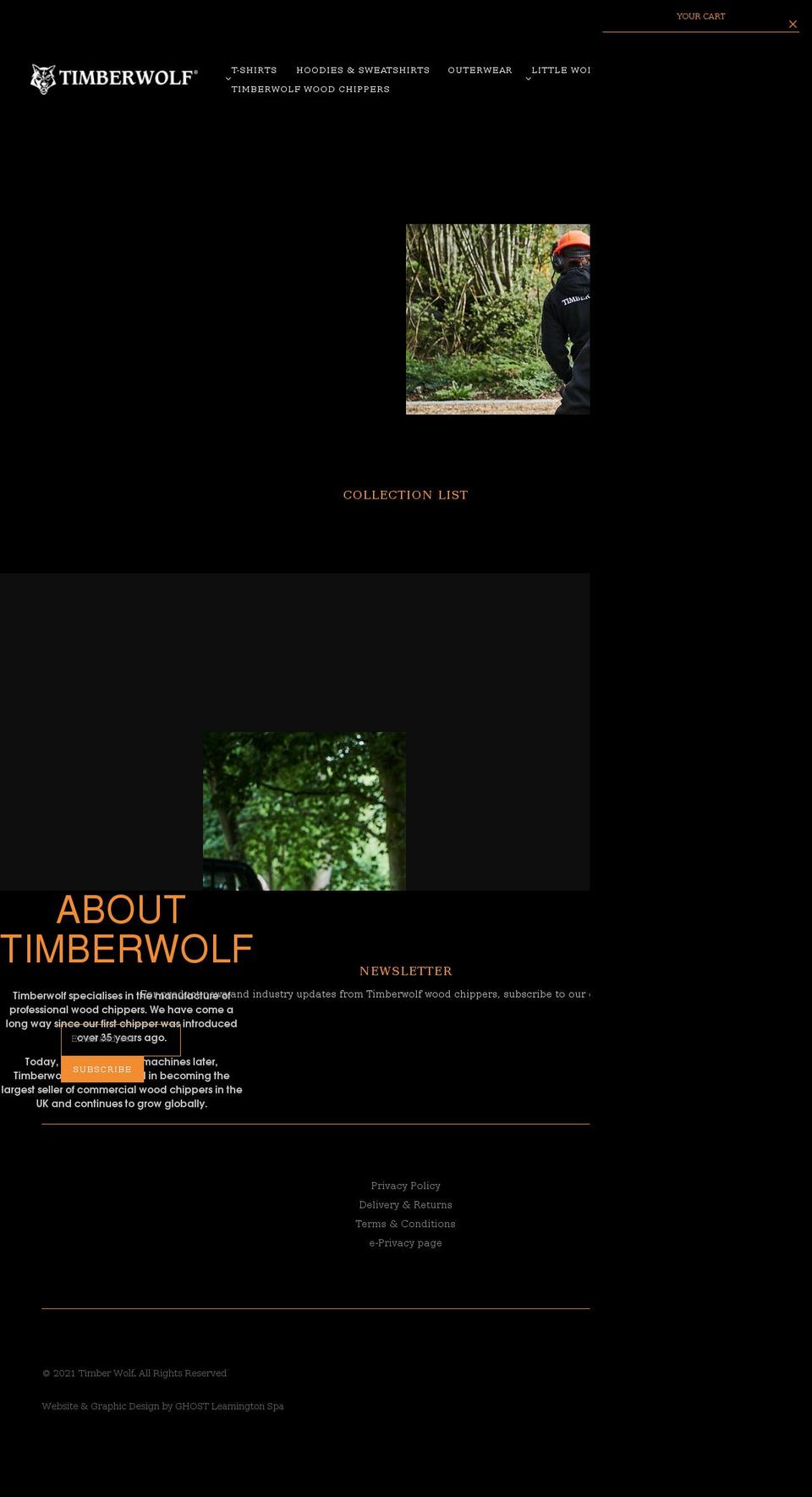timberwolfshop.com shopify website screenshot