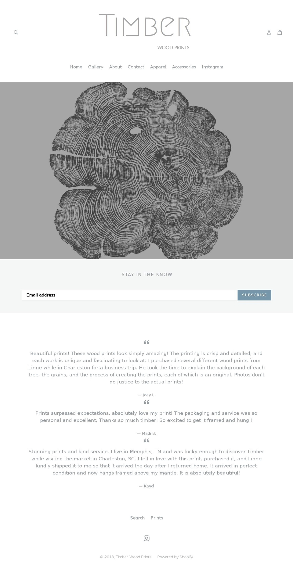 Sterling Shopify theme site example timberwoodprints.com