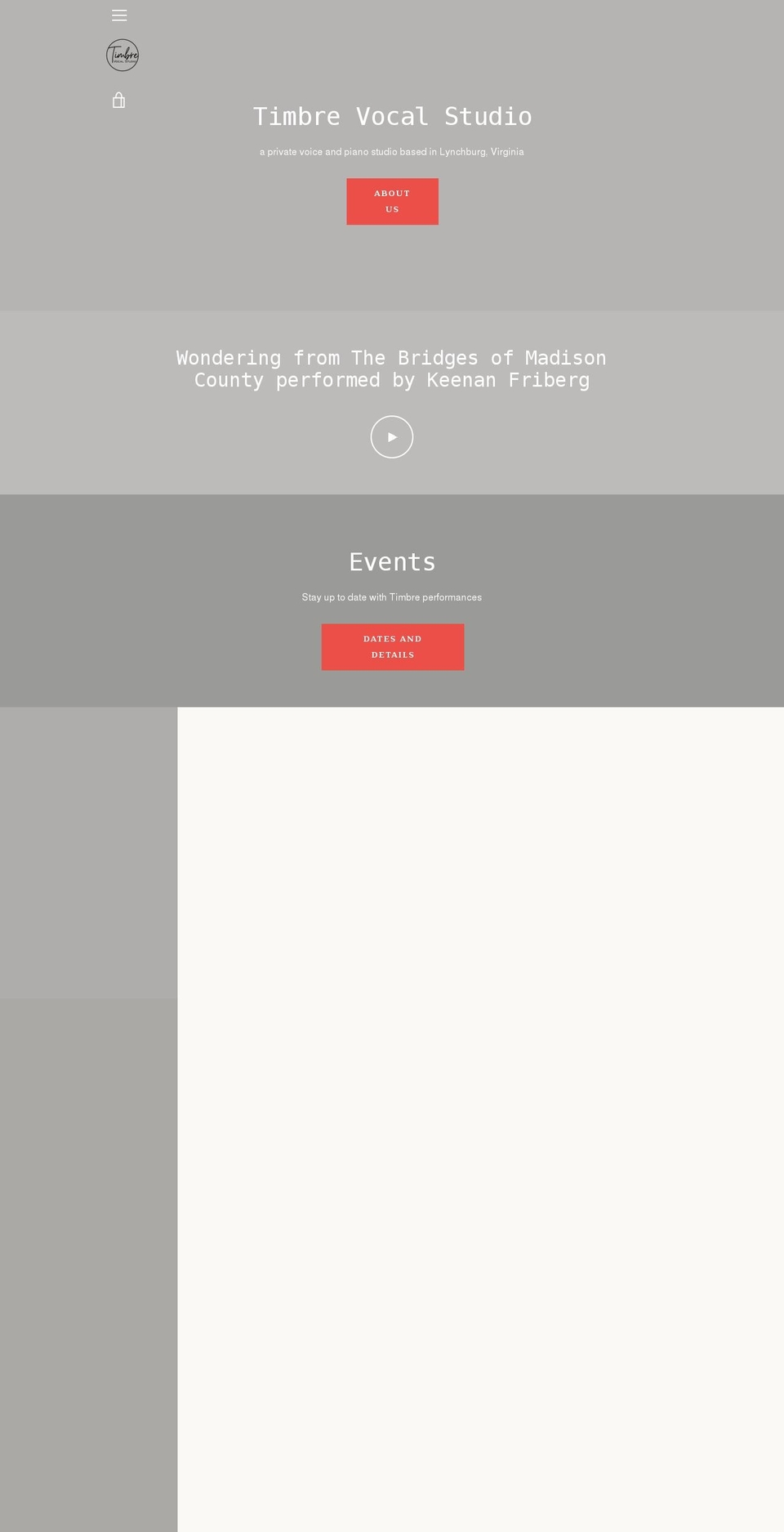 timbrevocalstudio.com shopify website screenshot