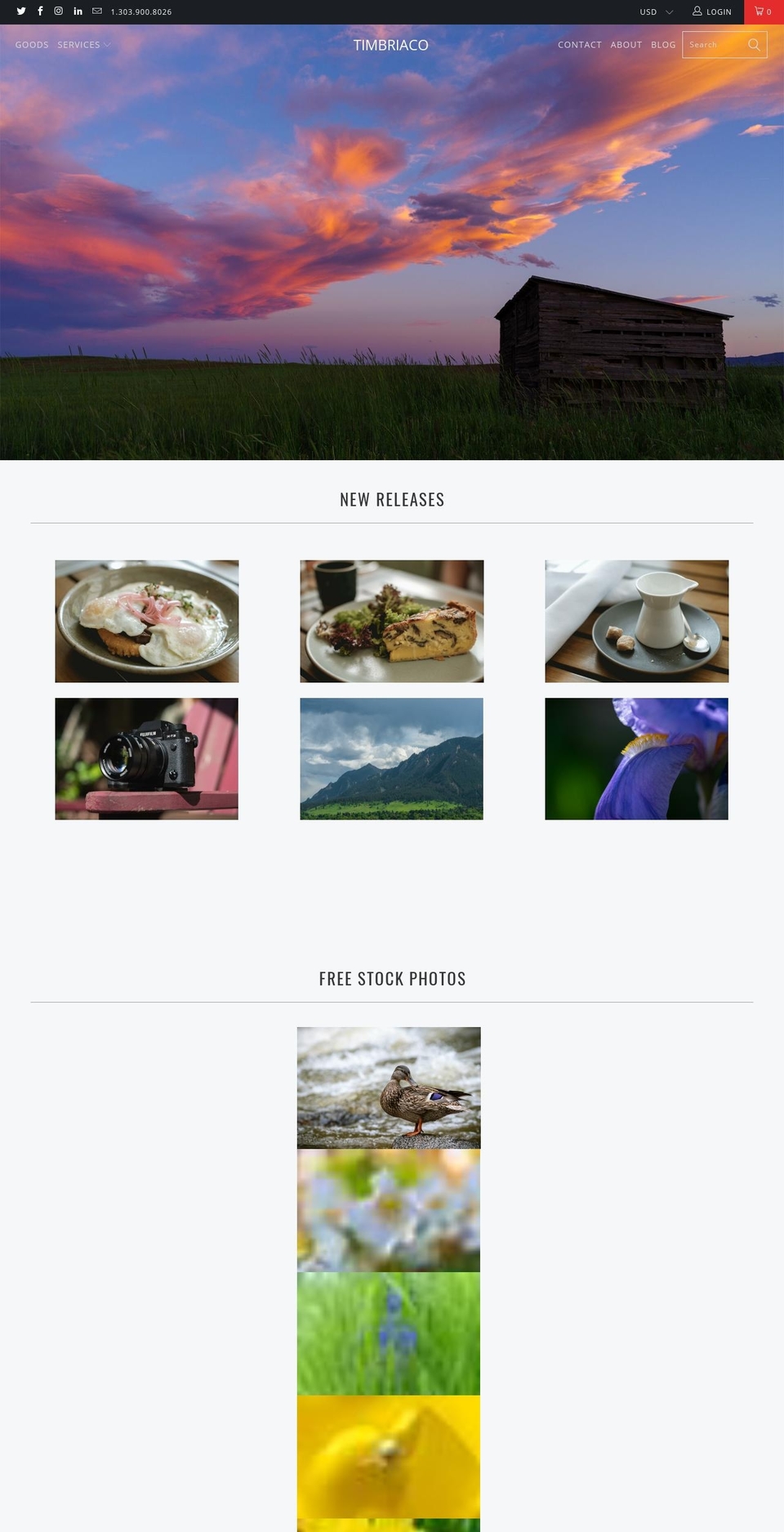 timbriaco.com — Shopify storefront screenshot