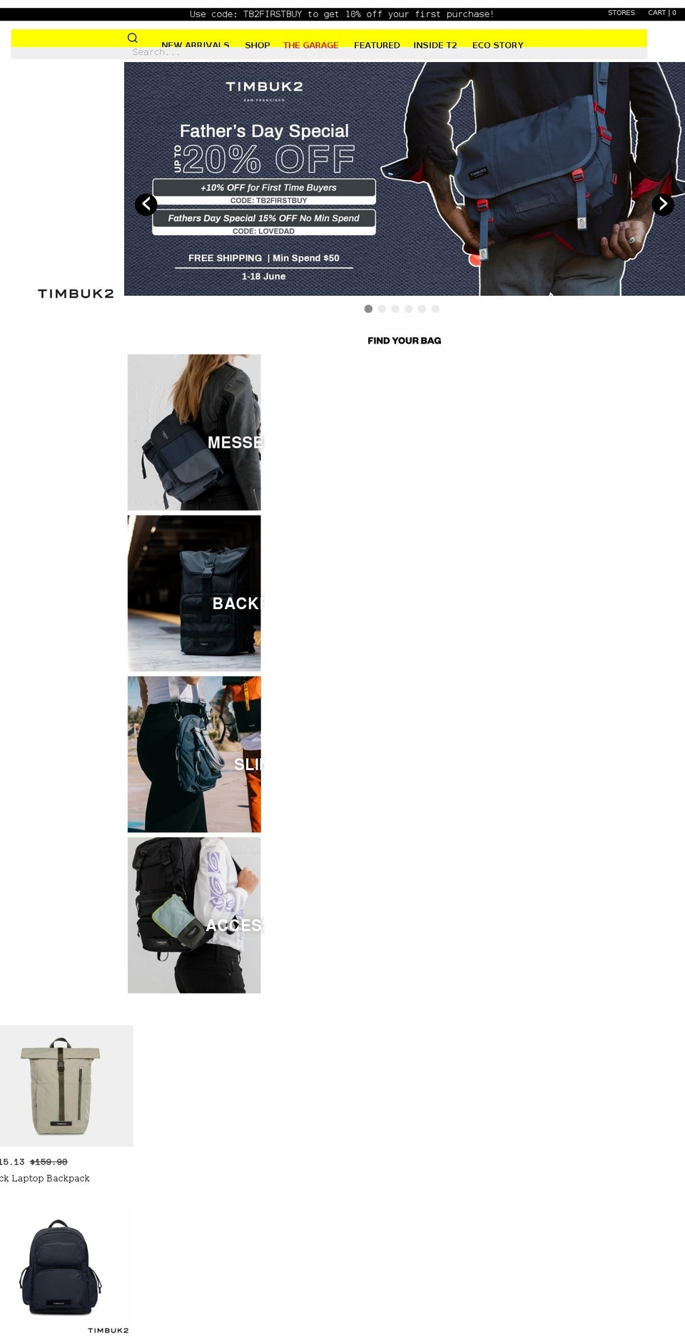 timbuk2.sg shopify website screenshot