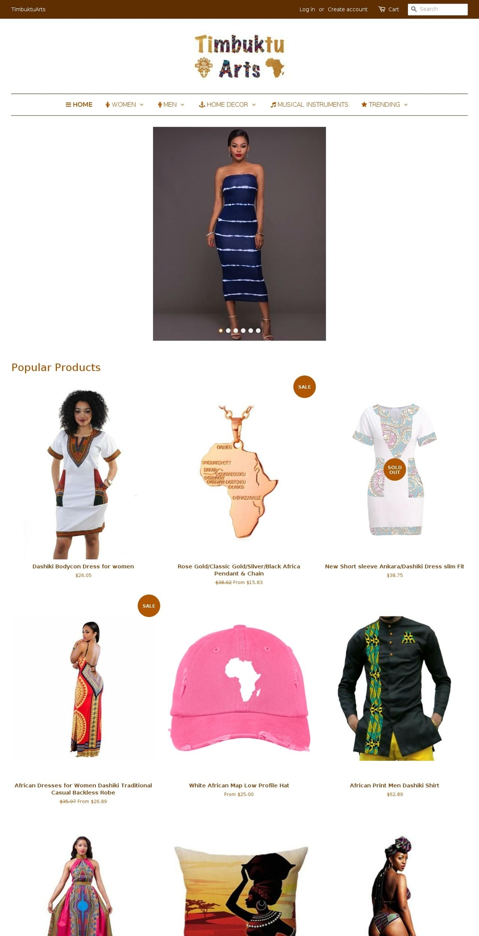 timbuktuarts.com shopify website screenshot