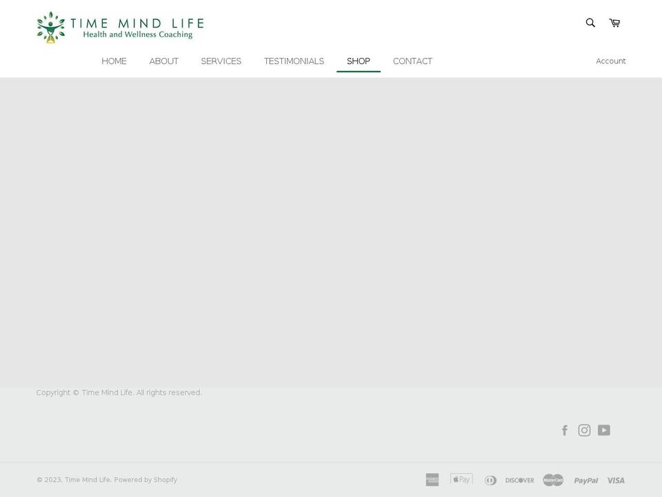 time-mind-life.myshopify.com shopify website screenshot