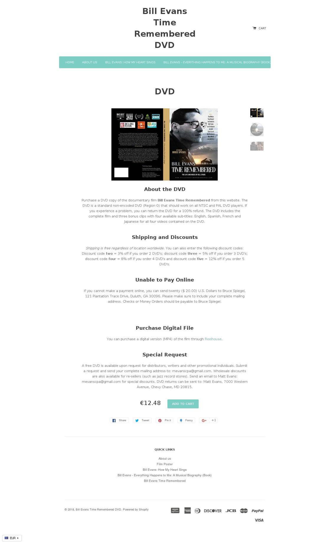 time-remembered-dvd.com — Shopify storefront screenshot