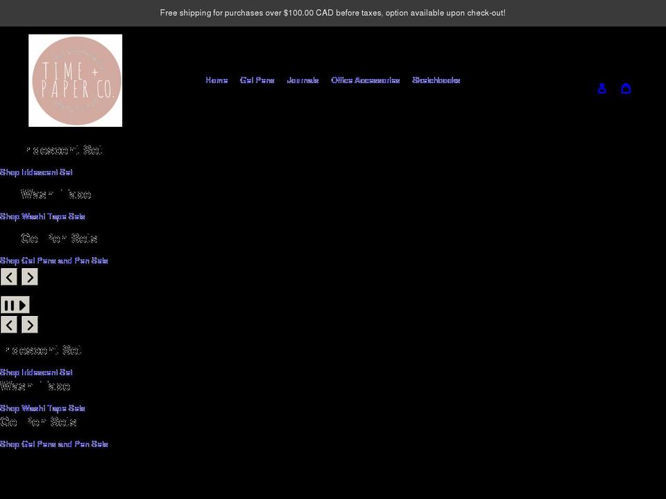 timeandpaperco.com shopify website screenshot
