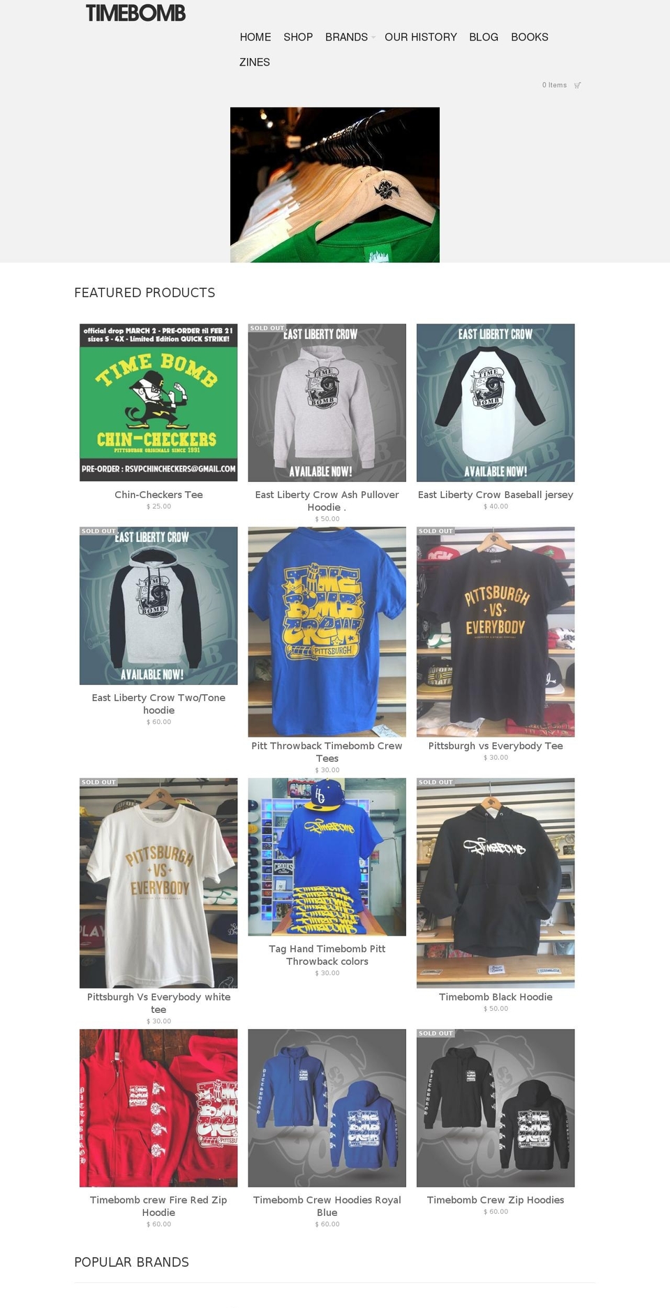 timebombshop.com shopify website screenshot