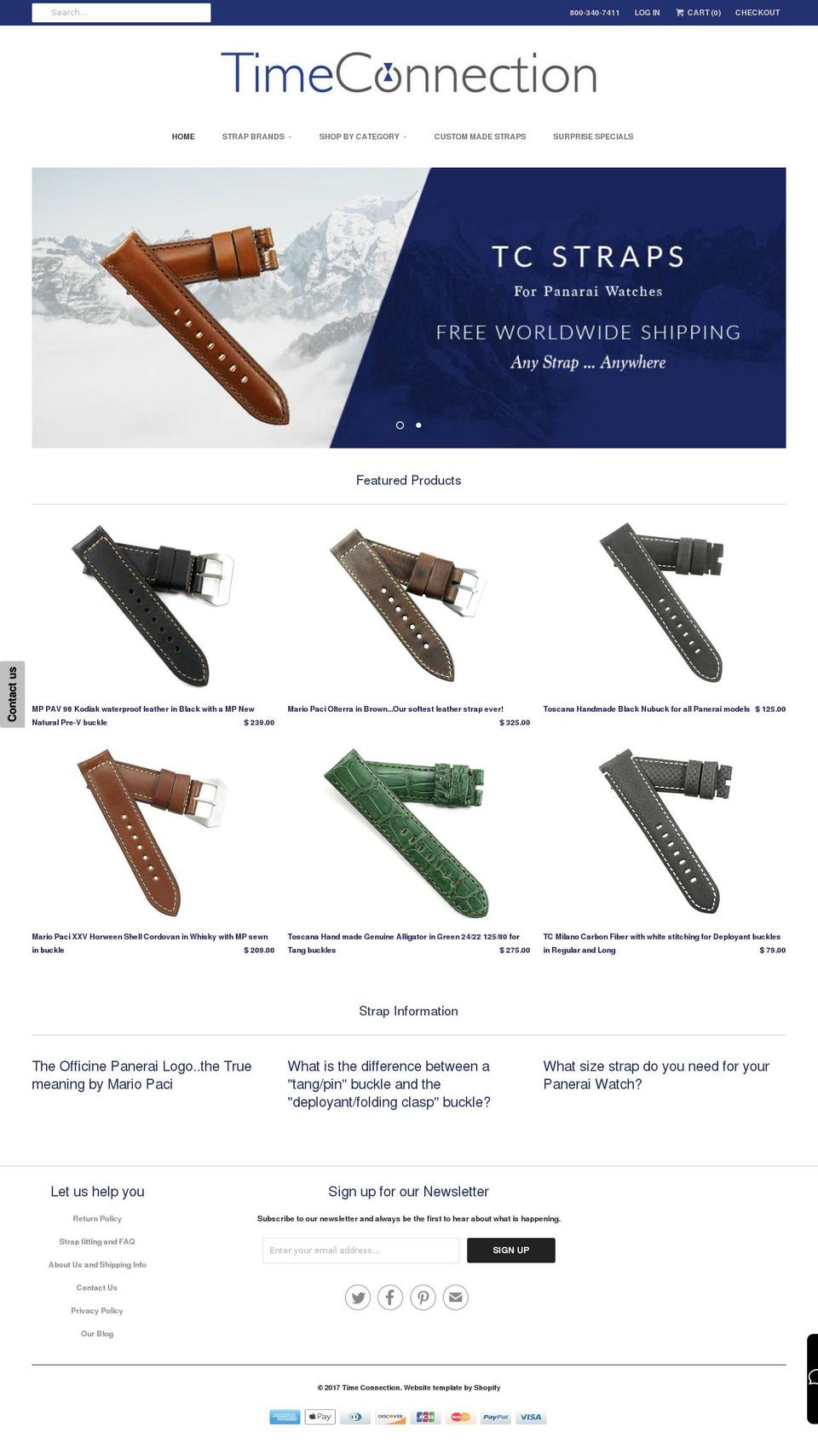 timeconnectionstore.com shopify website screenshot