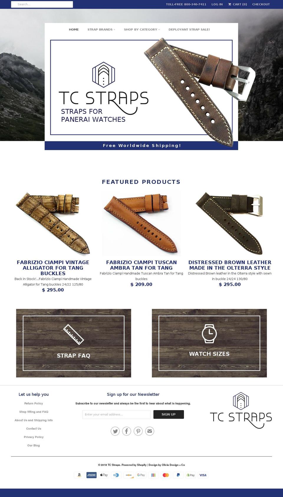 Redesign Shopify theme site example timeconnectionstraps.com