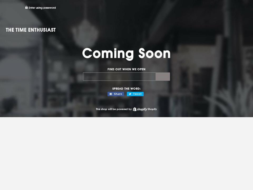 timeenthusiast.com — Shopify storefront screenshot