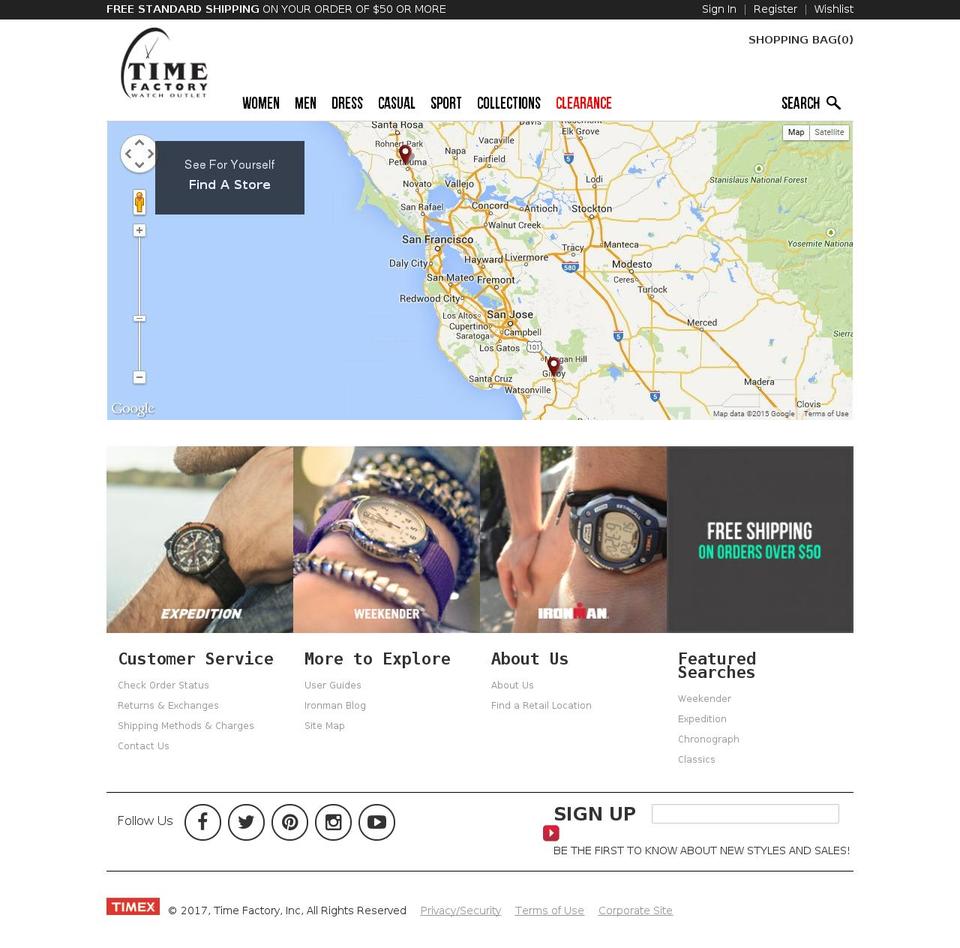 timefactory.com shopify website screenshot