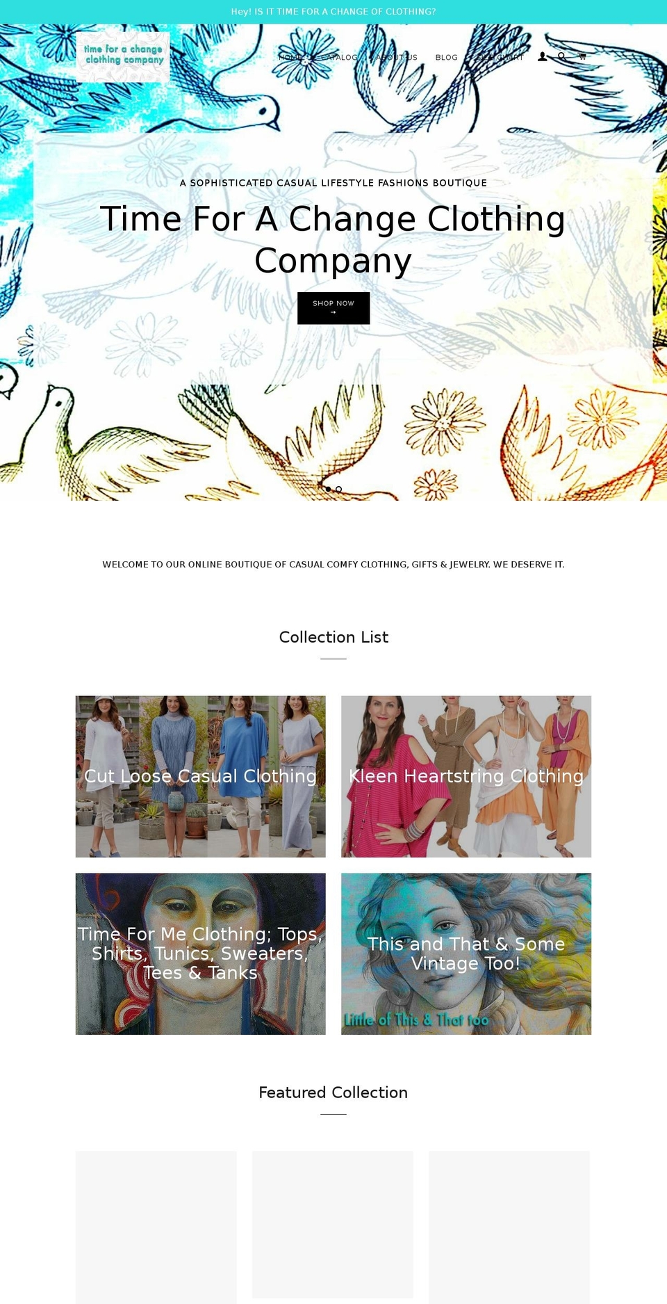 timeforachangeclothing.com — Shopify storefront screenshot