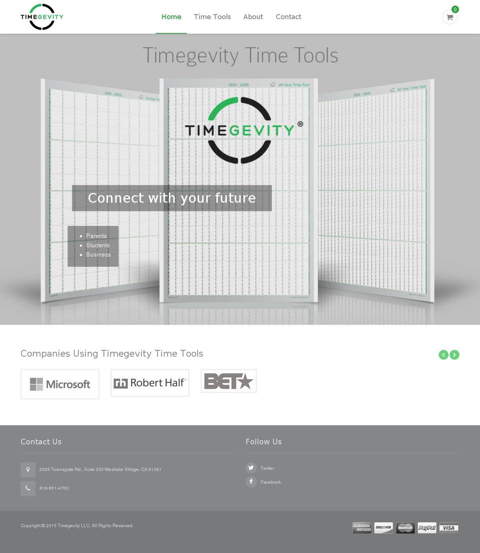 timegevity.com shopify website screenshot