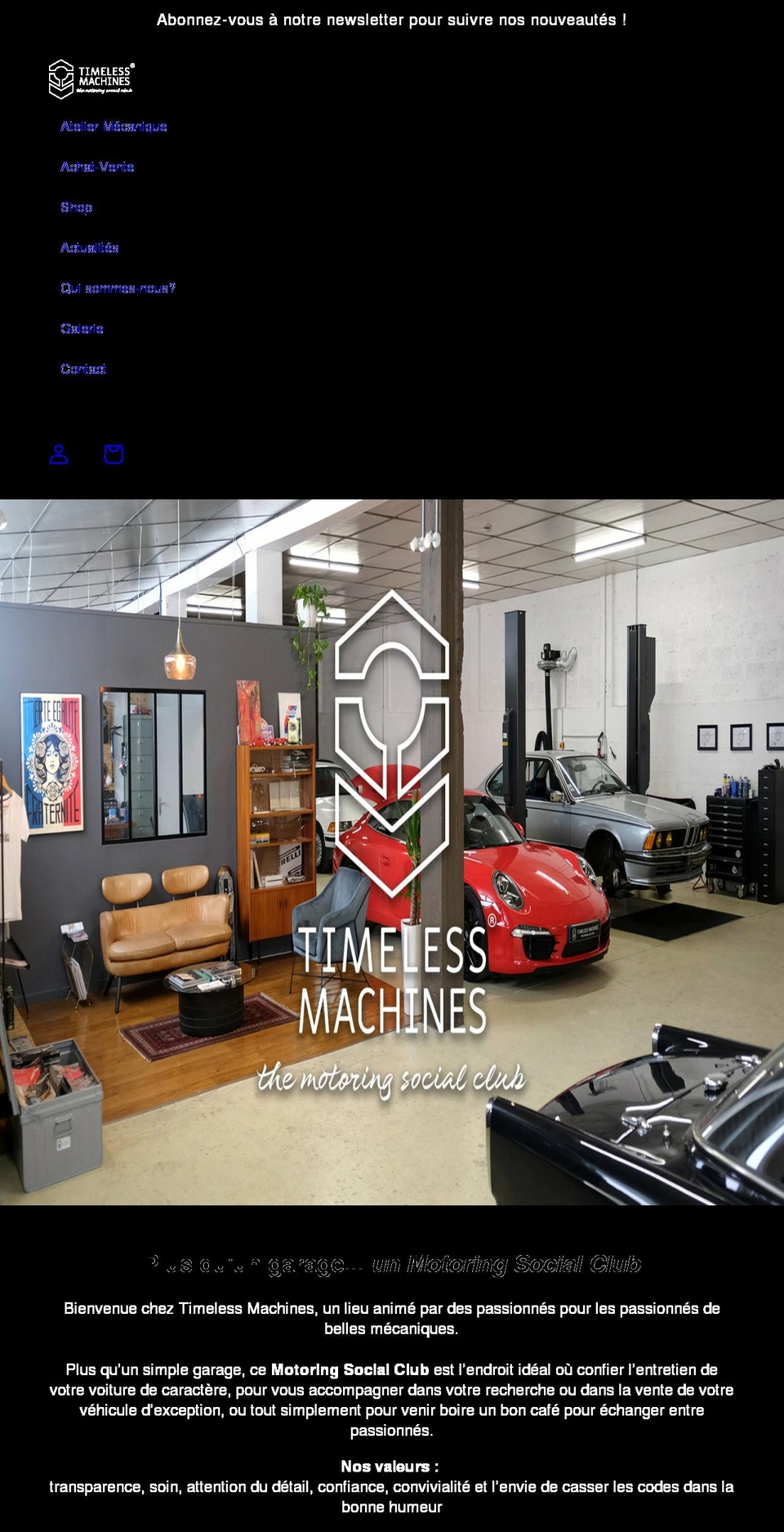 timeless-machines.com shopify website screenshot