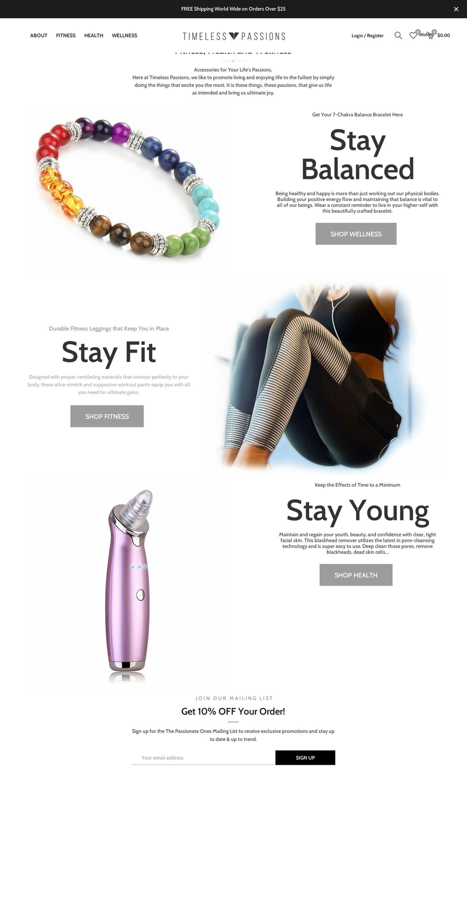 timeless-passions.com — Shopify storefront screenshot