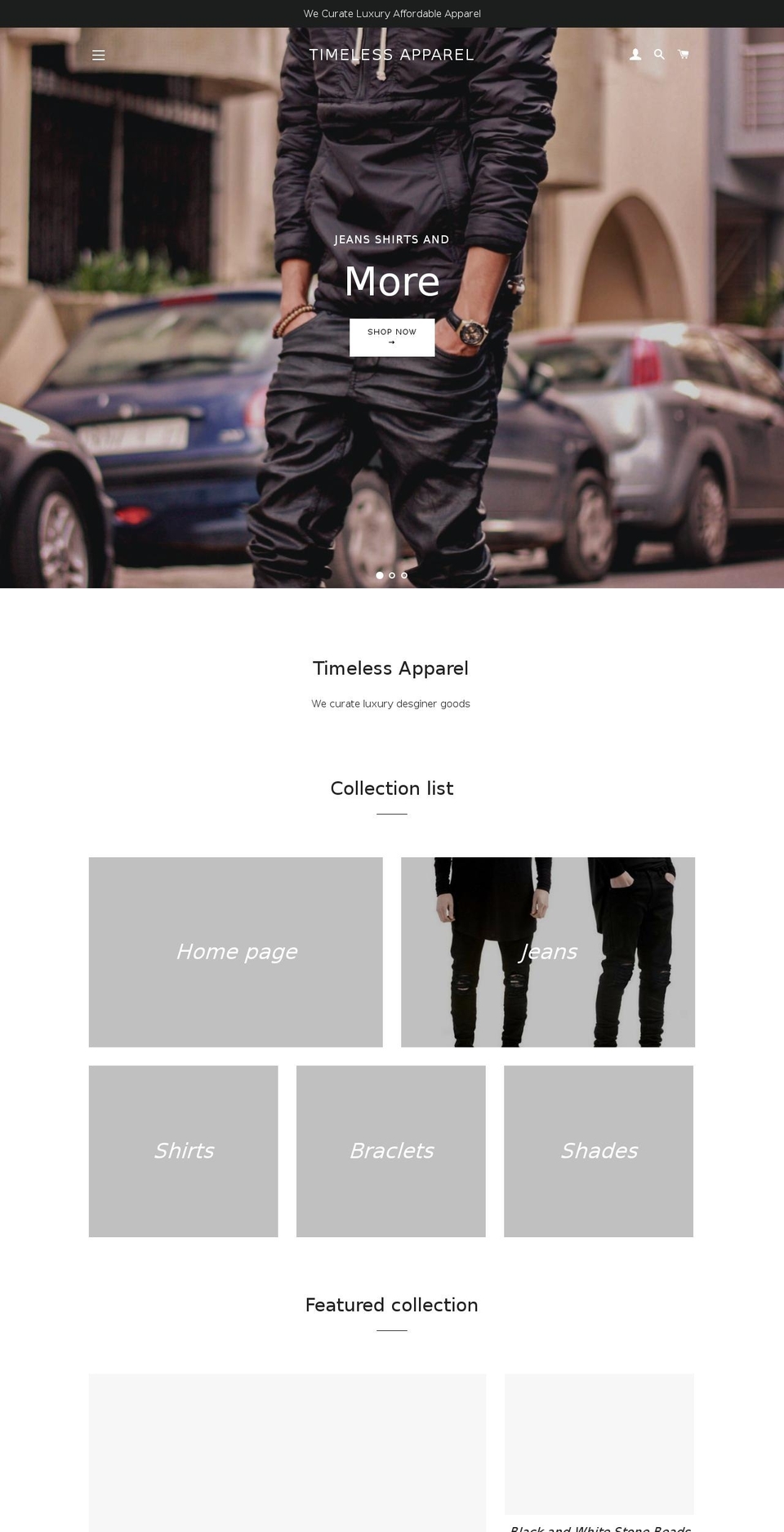 timelessapparels.com — Shopify storefront screenshot