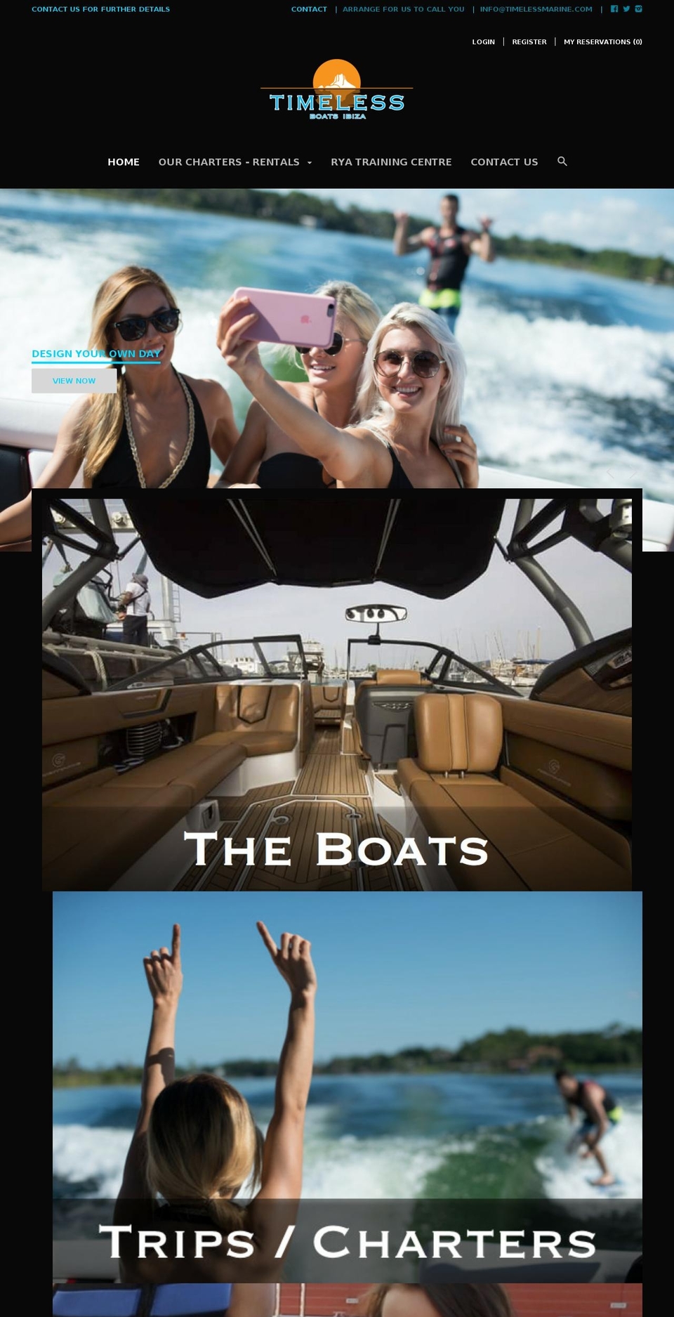 timelessboatsibiza.com shopify website screenshot