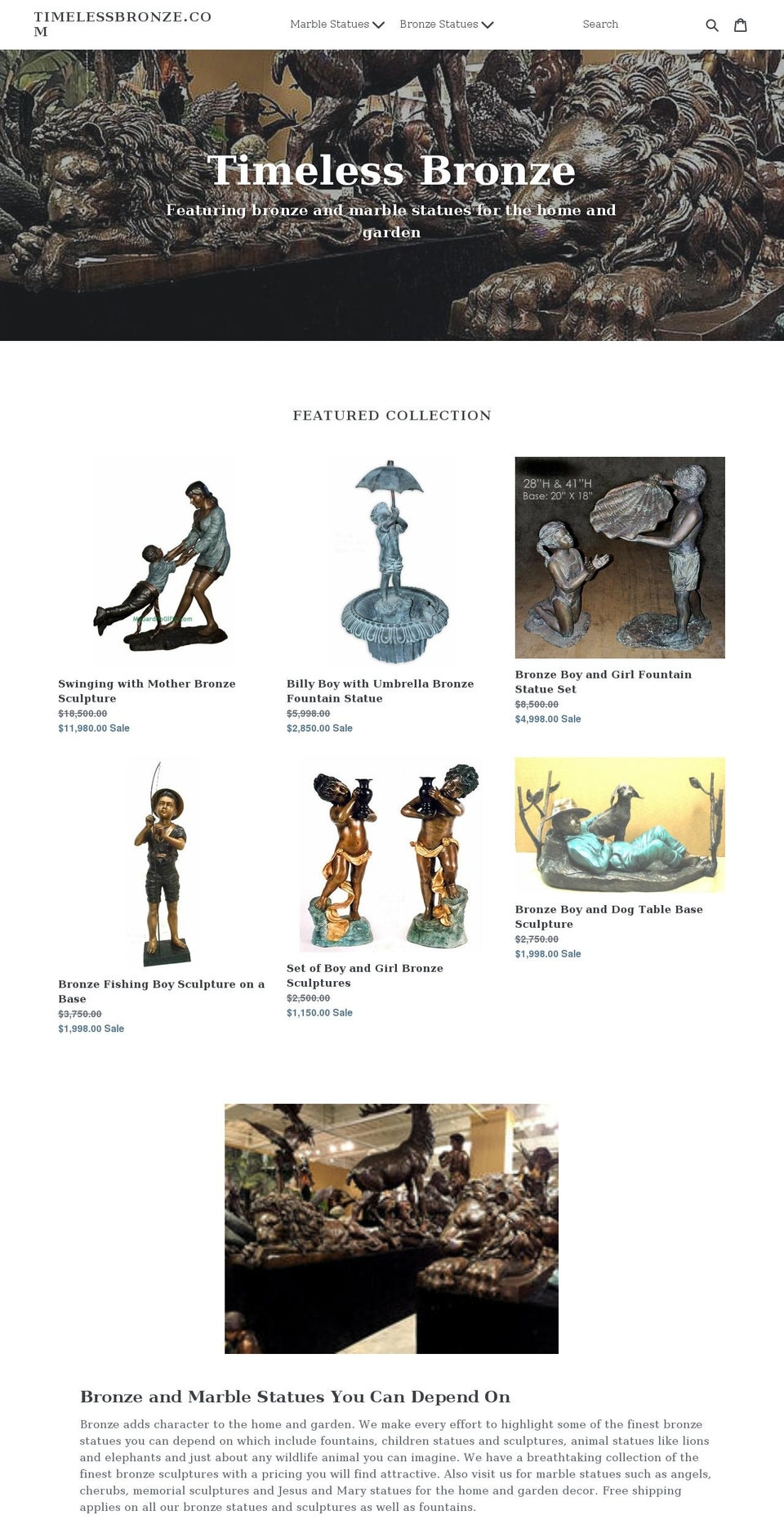 timelessbronze.com shopify website screenshot