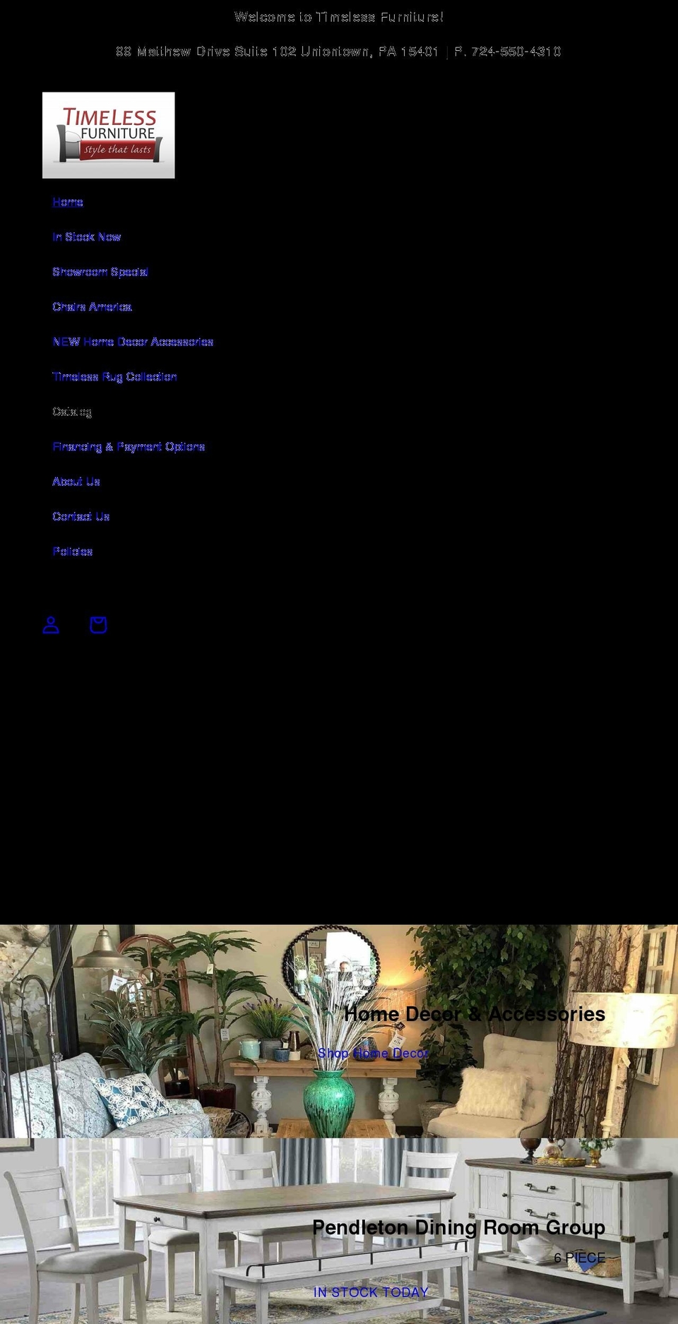 timelessfurniturepa.com shopify website screenshot