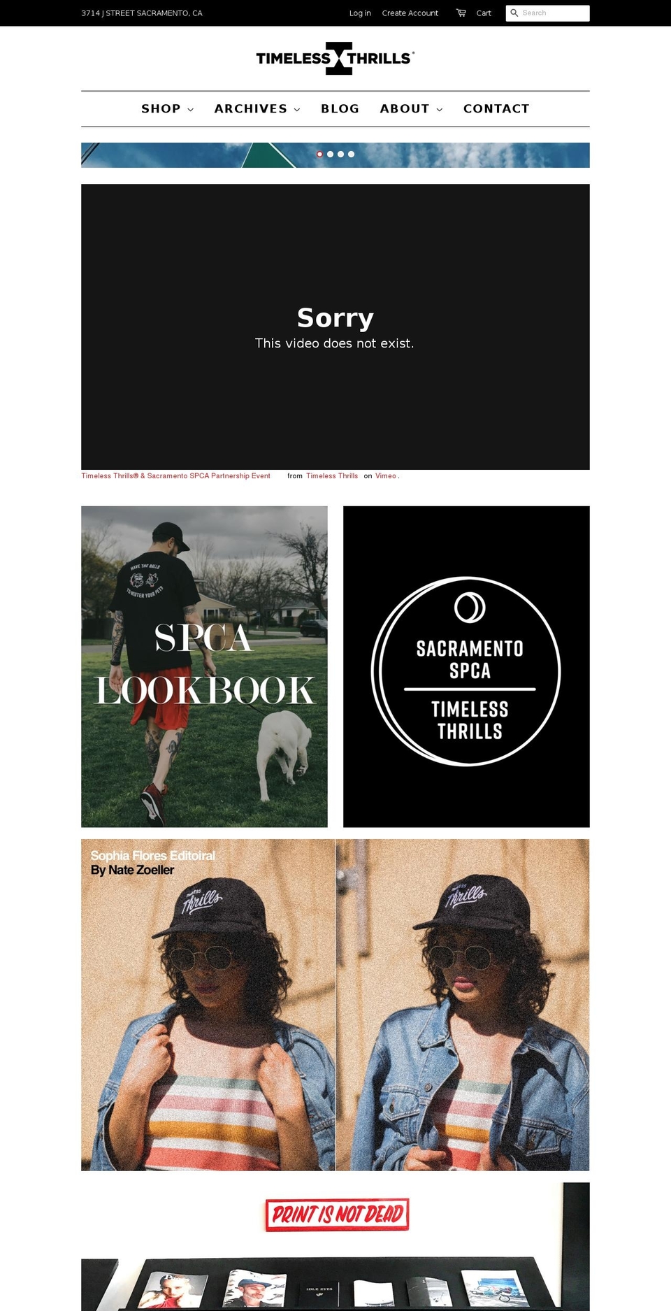 timelessthrills.com shopify website screenshot