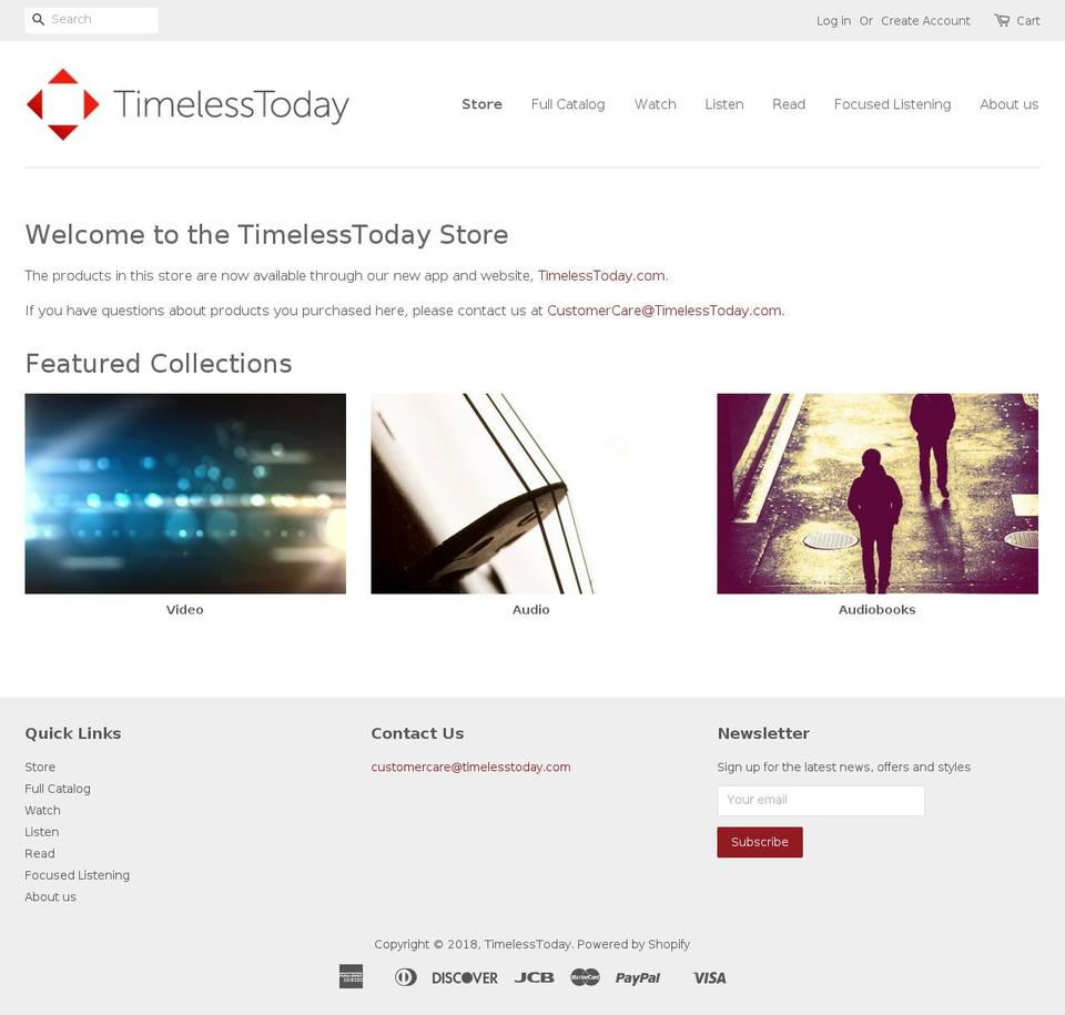 timelesstoday.myshopify.com — Shopify storefront screenshot