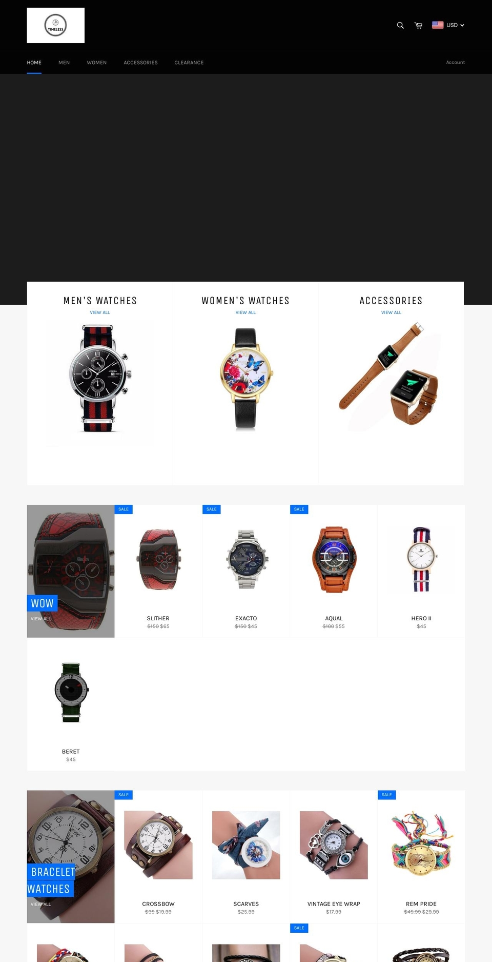 timelesswatchshop.com — Shopify storefront screenshot