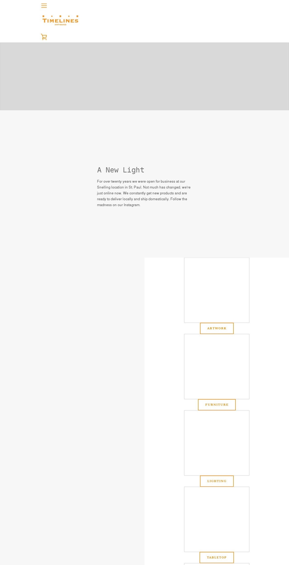 timelinesantiques.com shopify website screenshot
