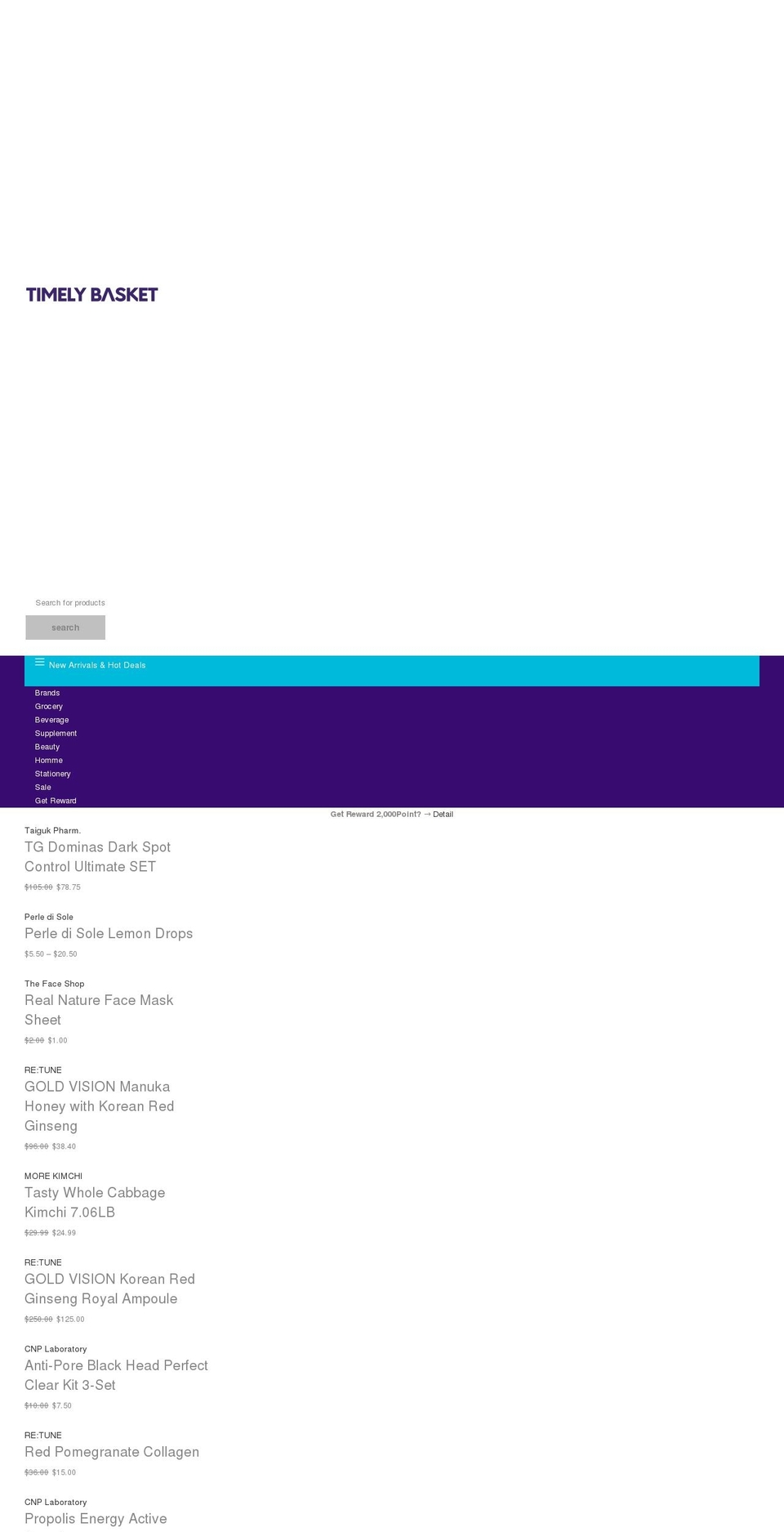 timelybasket.com shopify website screenshot