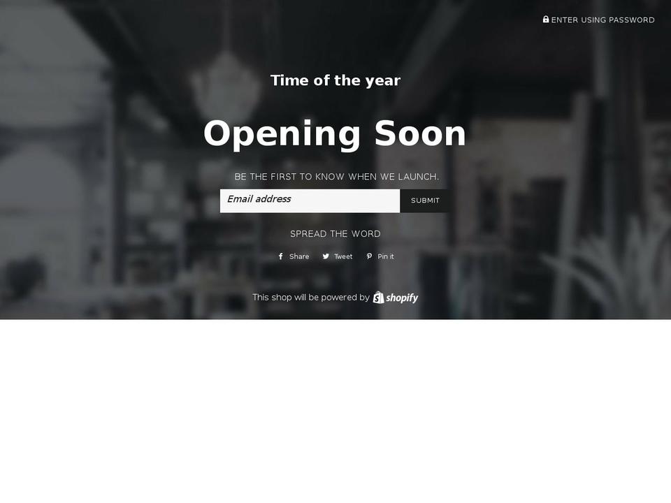timeoftheyear.com — Shopify storefront screenshot