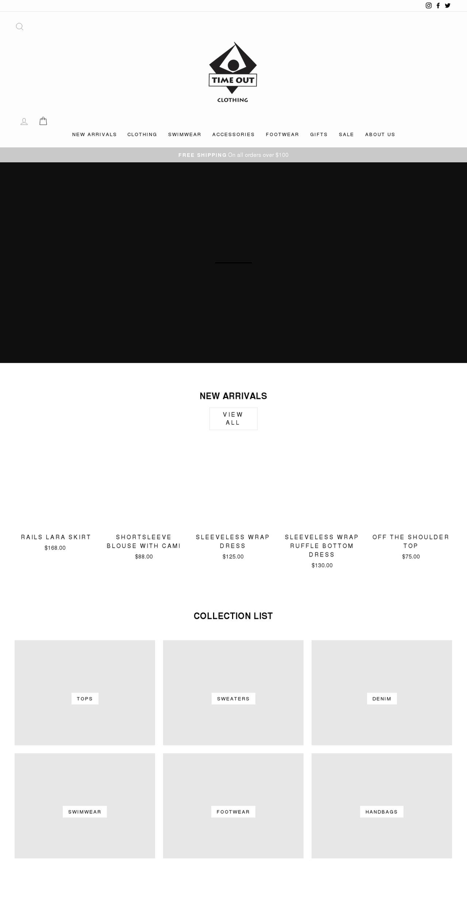 timeoutclothing.com shopify website screenshot