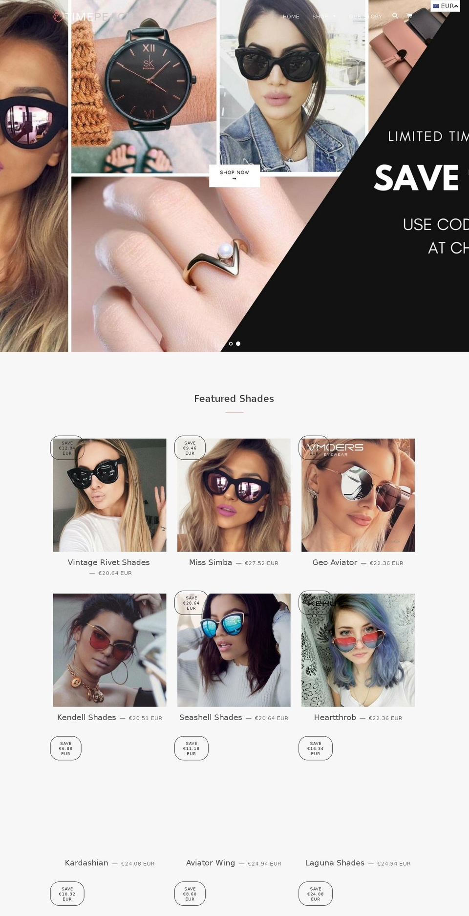 timepeach.myshopify.com shopify website screenshot