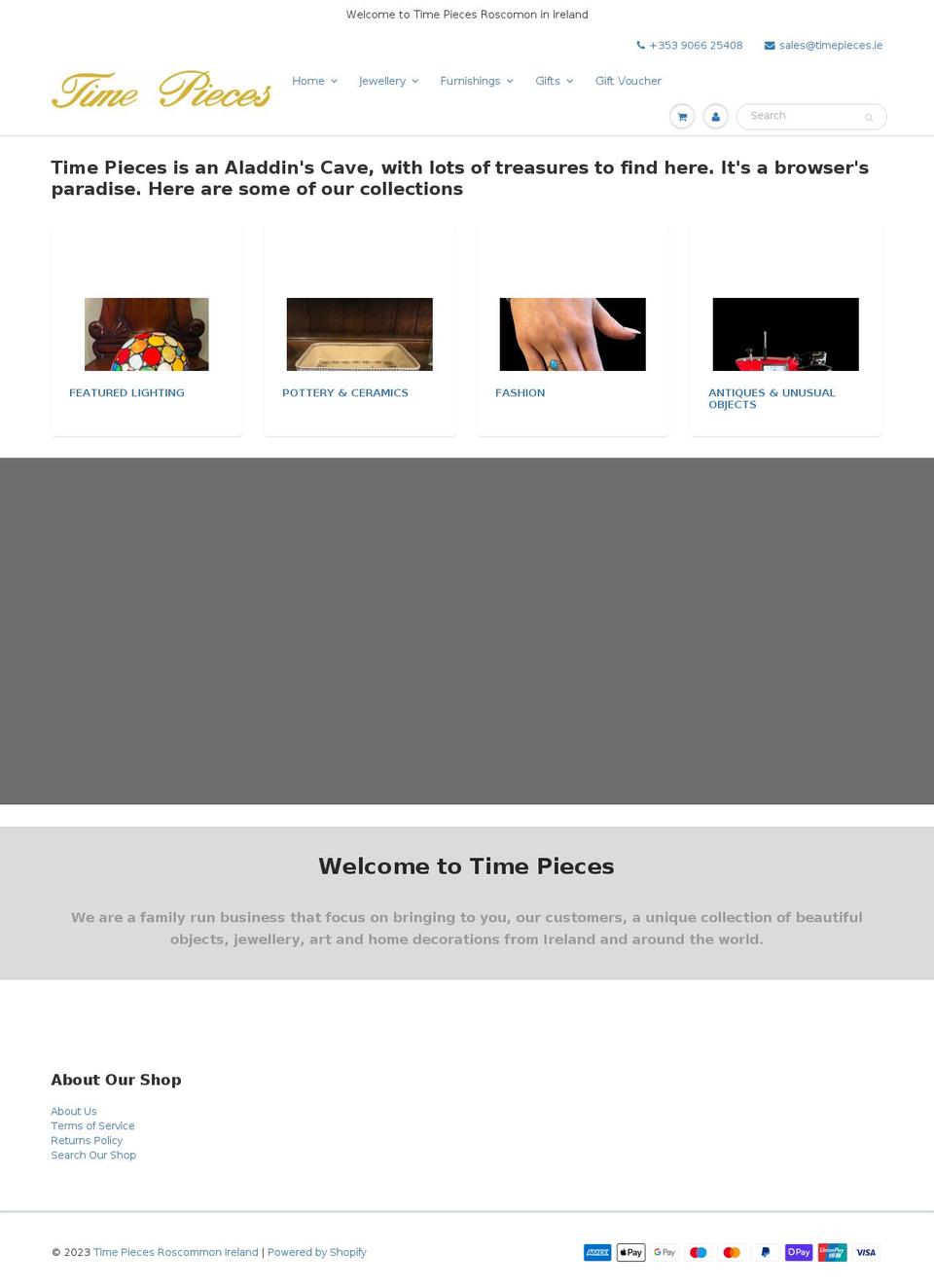 timepieces.ie shopify website screenshot