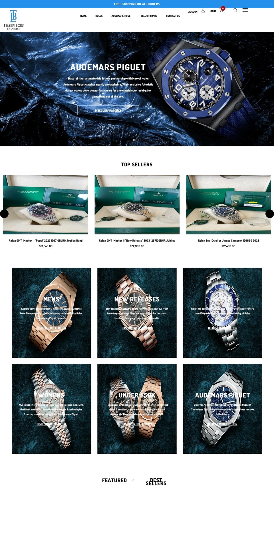 timepiecesbylabelle.com shopify website screenshot
